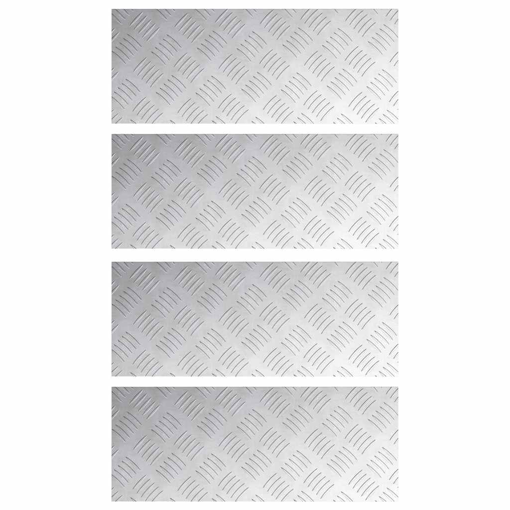 Stair Tread 4 pcs 50 x 20 cm Silver Aluminium Rectangular