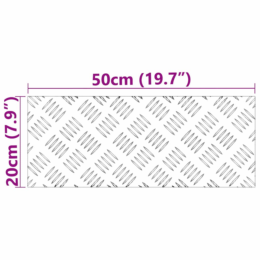 Stair Tread 4 pcs 50 x 20 cm Silver Aluminium Rectangular