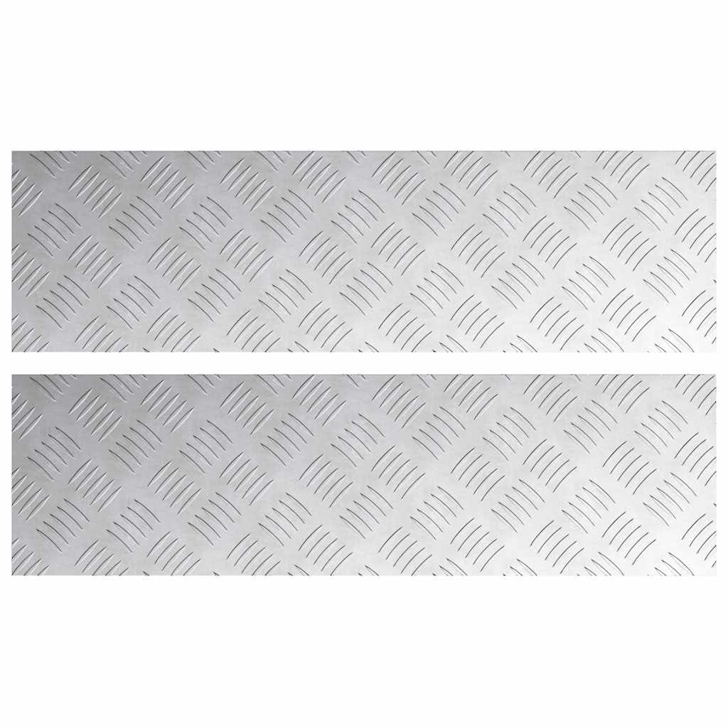 Stair Tread 2 pcs 70 x 20 cm Silver Aluminium Rectangular
