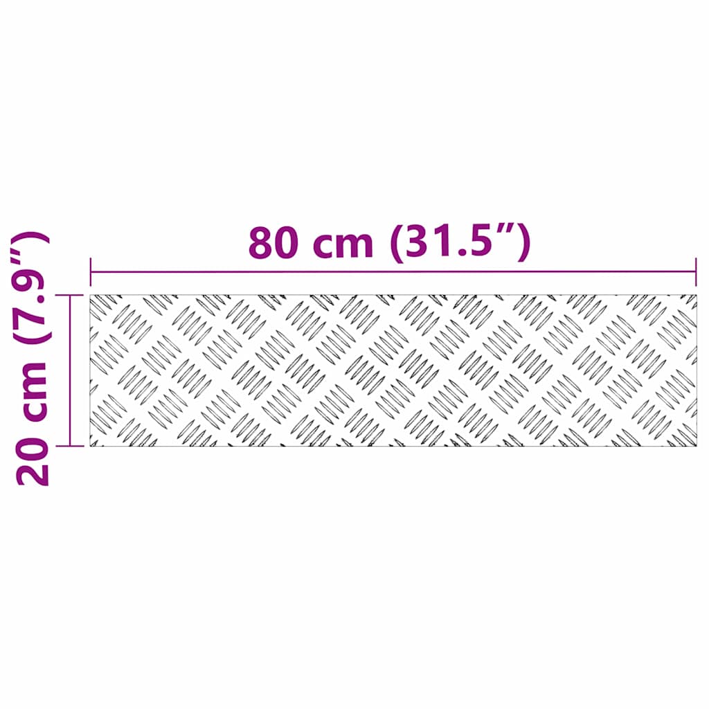 Stair Tread 4 pcs 80 x 20 cm Silver Aluminium Rectangular