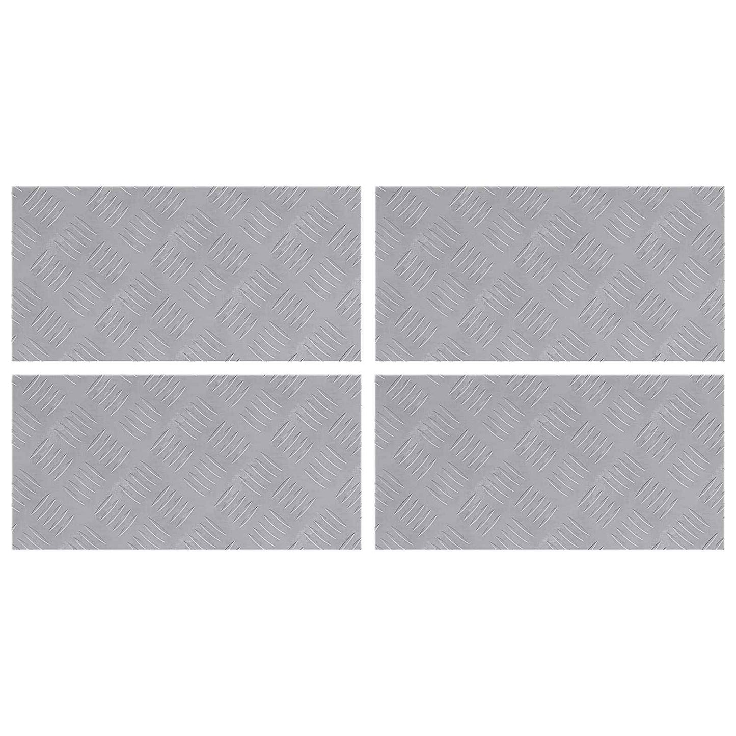 Stair Tread 4 pcs 50 x 25 cm Silver Aluminium Rectangular