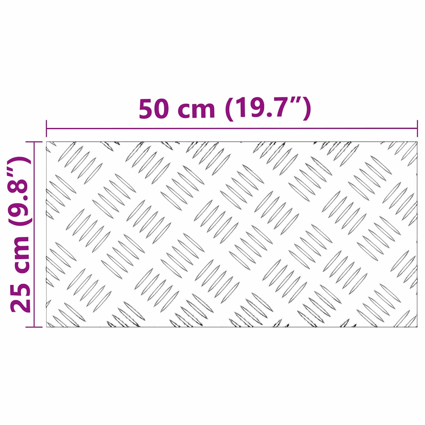Stair Tread 4 pcs 50 x 25 cm Silver Aluminium Rectangular