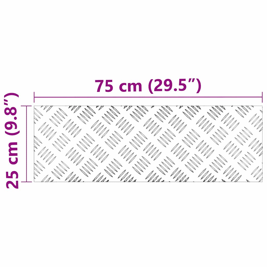 Stair Tread 2 pcs 75 x 25 cm Silver Aluminium Rectangular