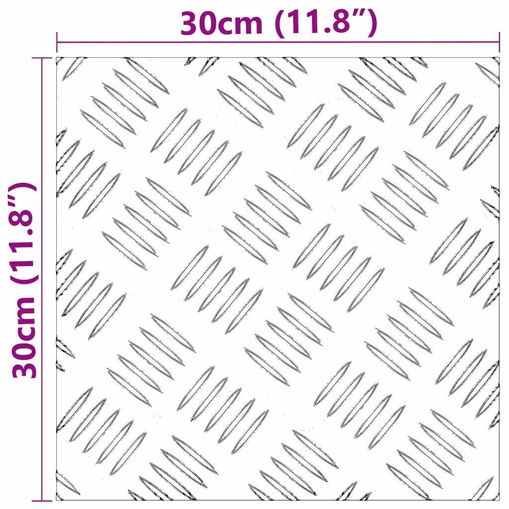 Stair Tread 4 pcs 30 x 30 cm Silver Aluminium Square