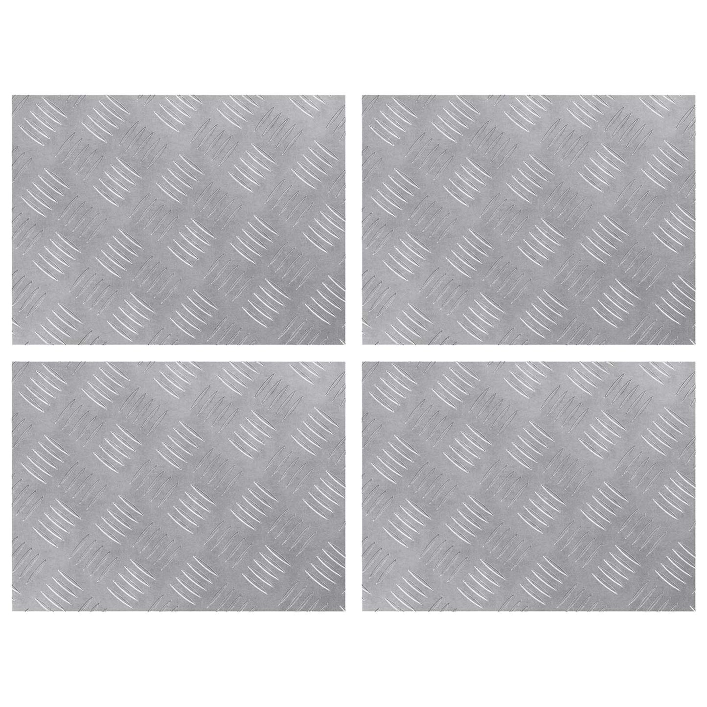 Stair Tread 4 pcs 40 x 30 cm Silver Aluminium Rectangular