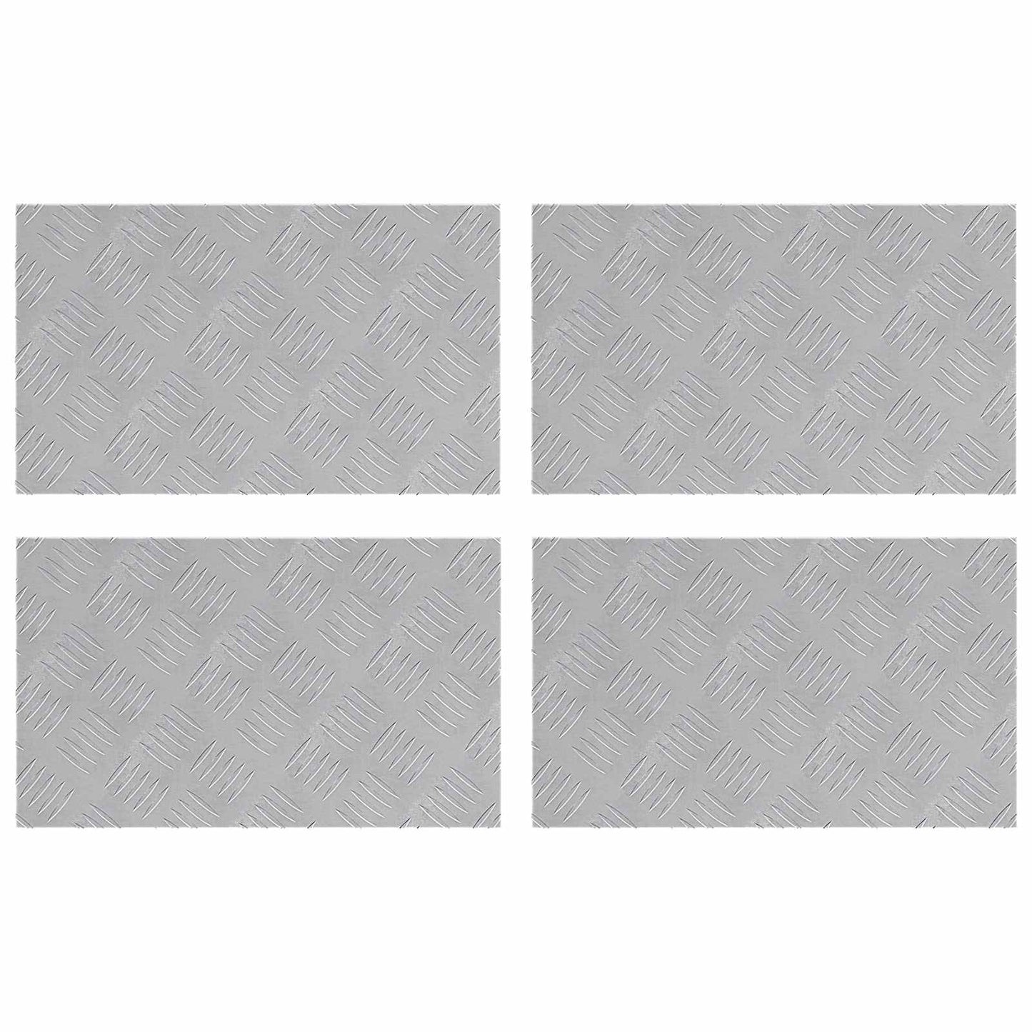 Stair Tread 4 pcs 50 x 30 cm Silver Aluminium Rectangular