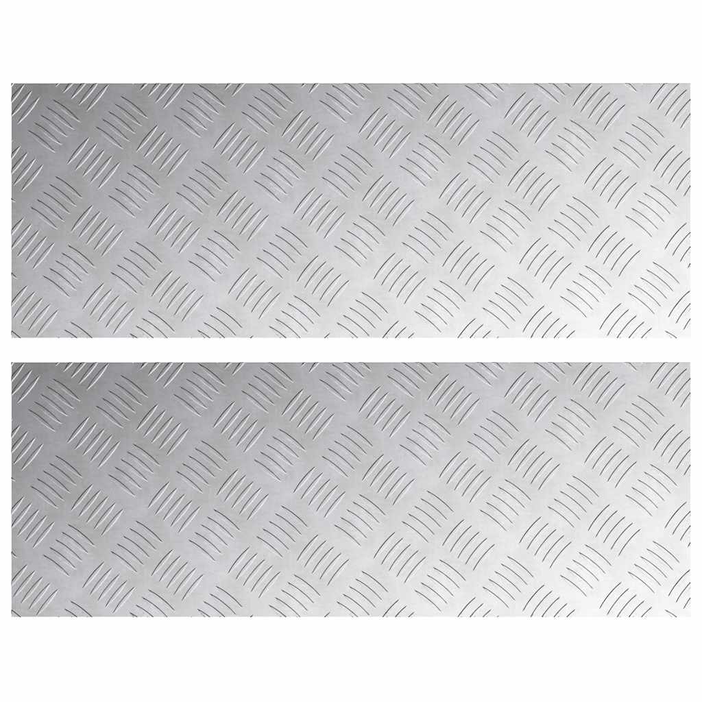 Stair Tread 2 pcs 80 x 30 cm Silver Aluminium Rectangular