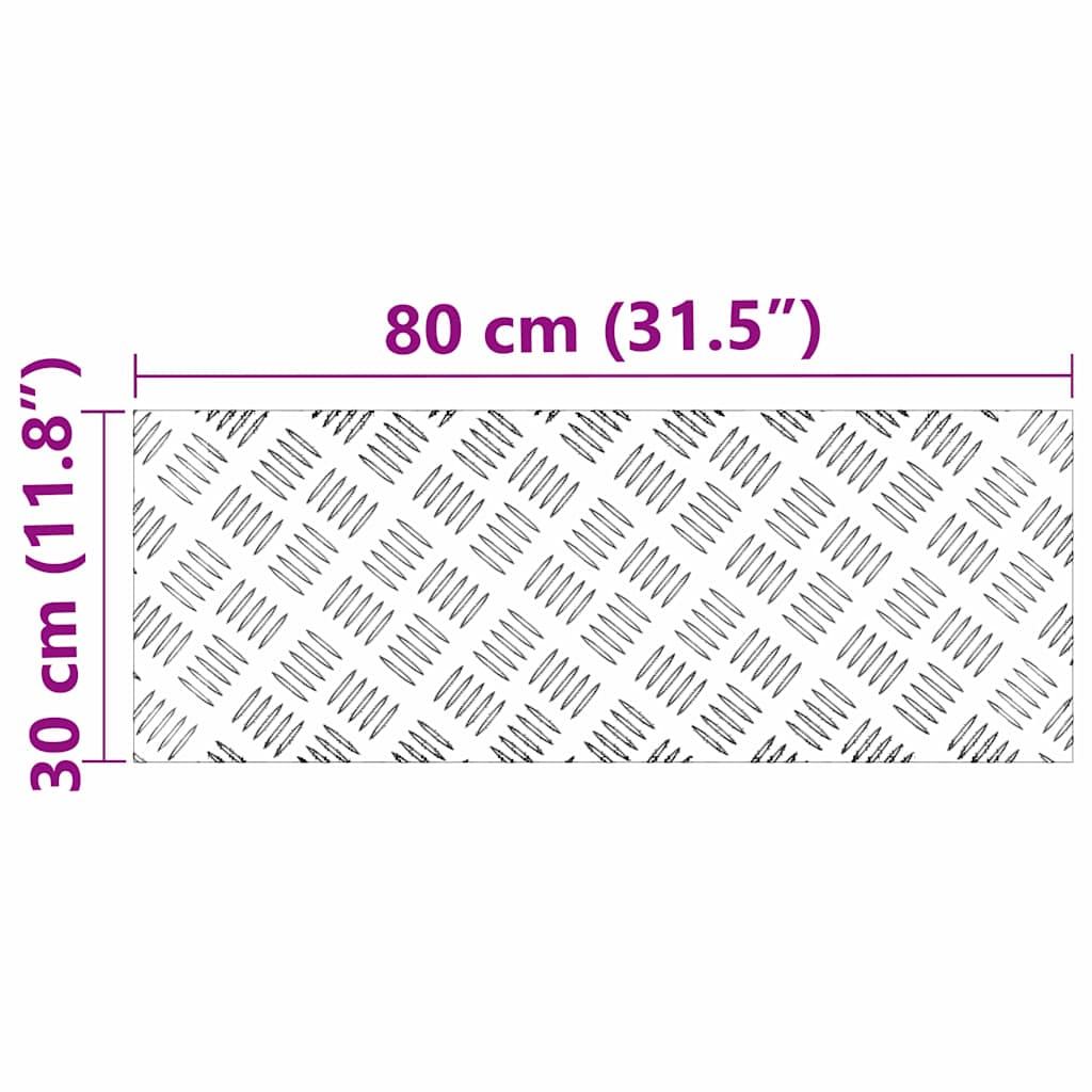 Stair Tread 2 pcs 80 x 30 cm Silver Aluminium Rectangular