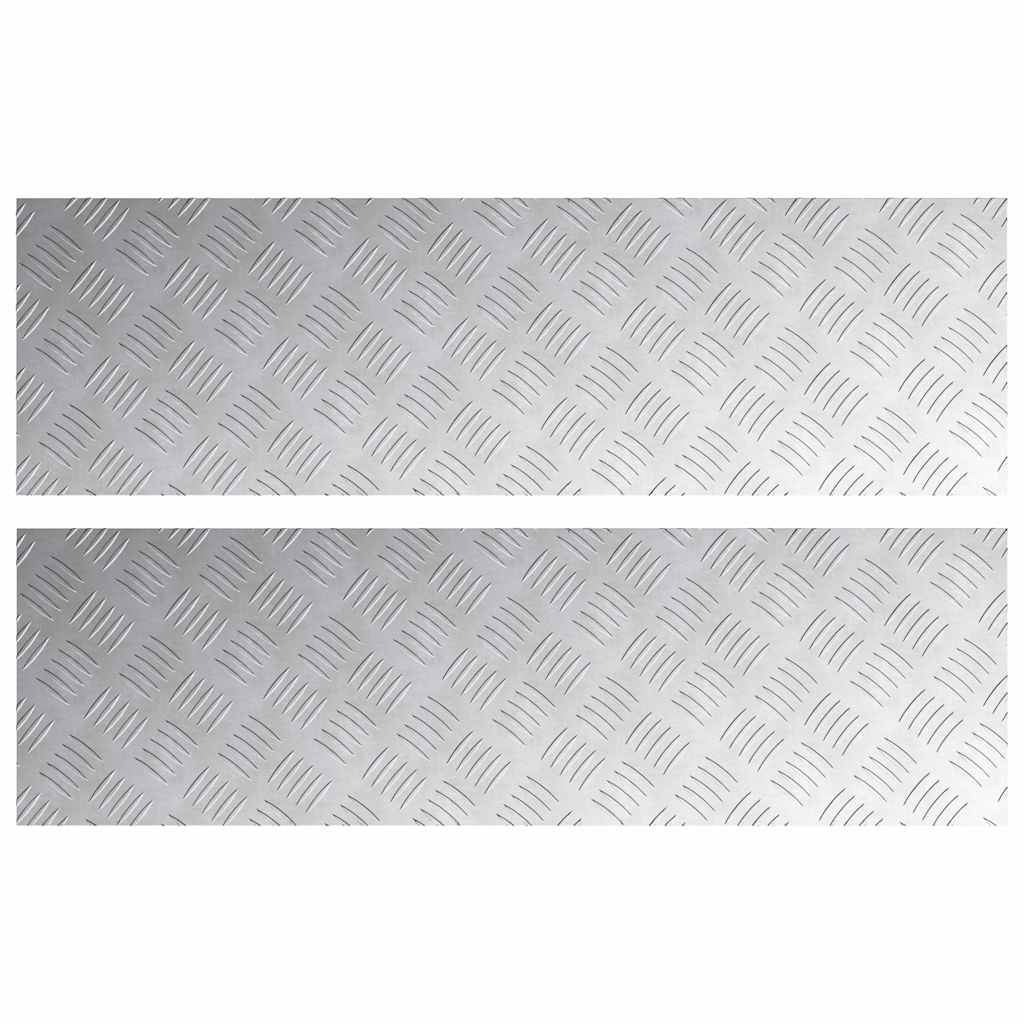 Stair Tread 2 pcs 100 x 30 cm Silver Aluminium Rectangular