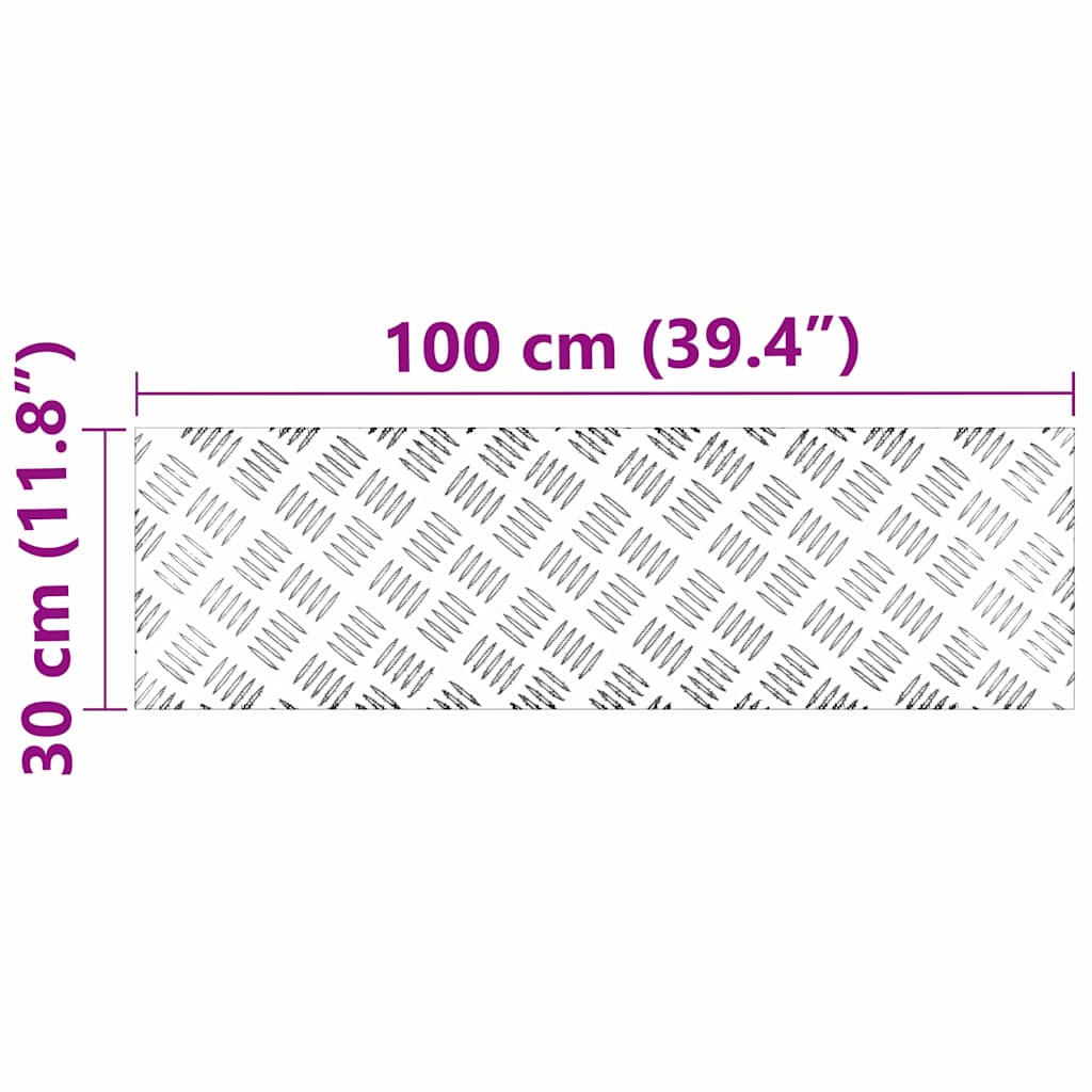Stair Tread 4 pcs 100 x 30 cm Silver Aluminium Rectangular