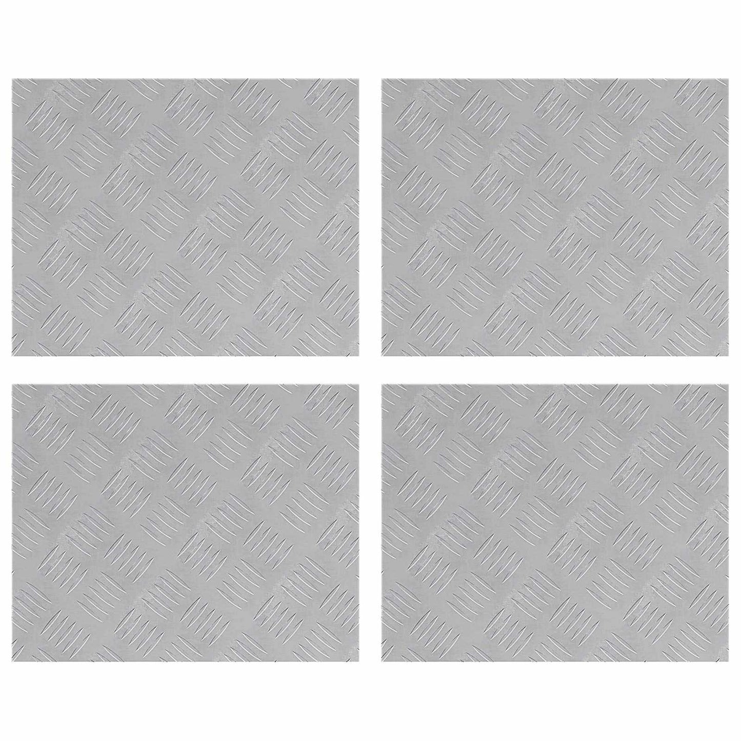 Stair Tread 4 pcs 50 x 40 cm Silver Aluminium Rectangular