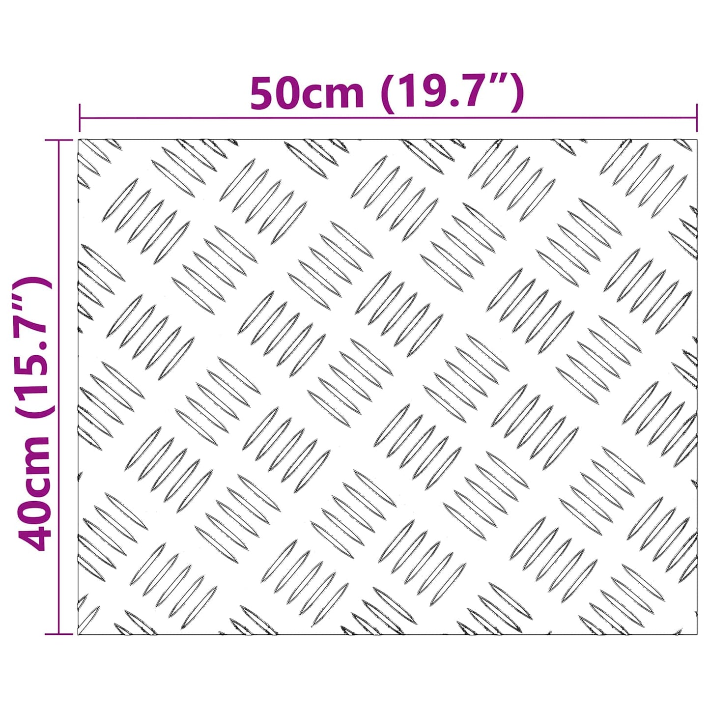 Stair Tread 4 pcs 50 x 40 cm Silver Aluminium Rectangular