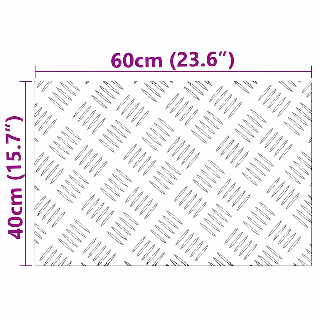Stair Tread 2 pcs 60 x 40 cm Silver Aluminium Rectangular