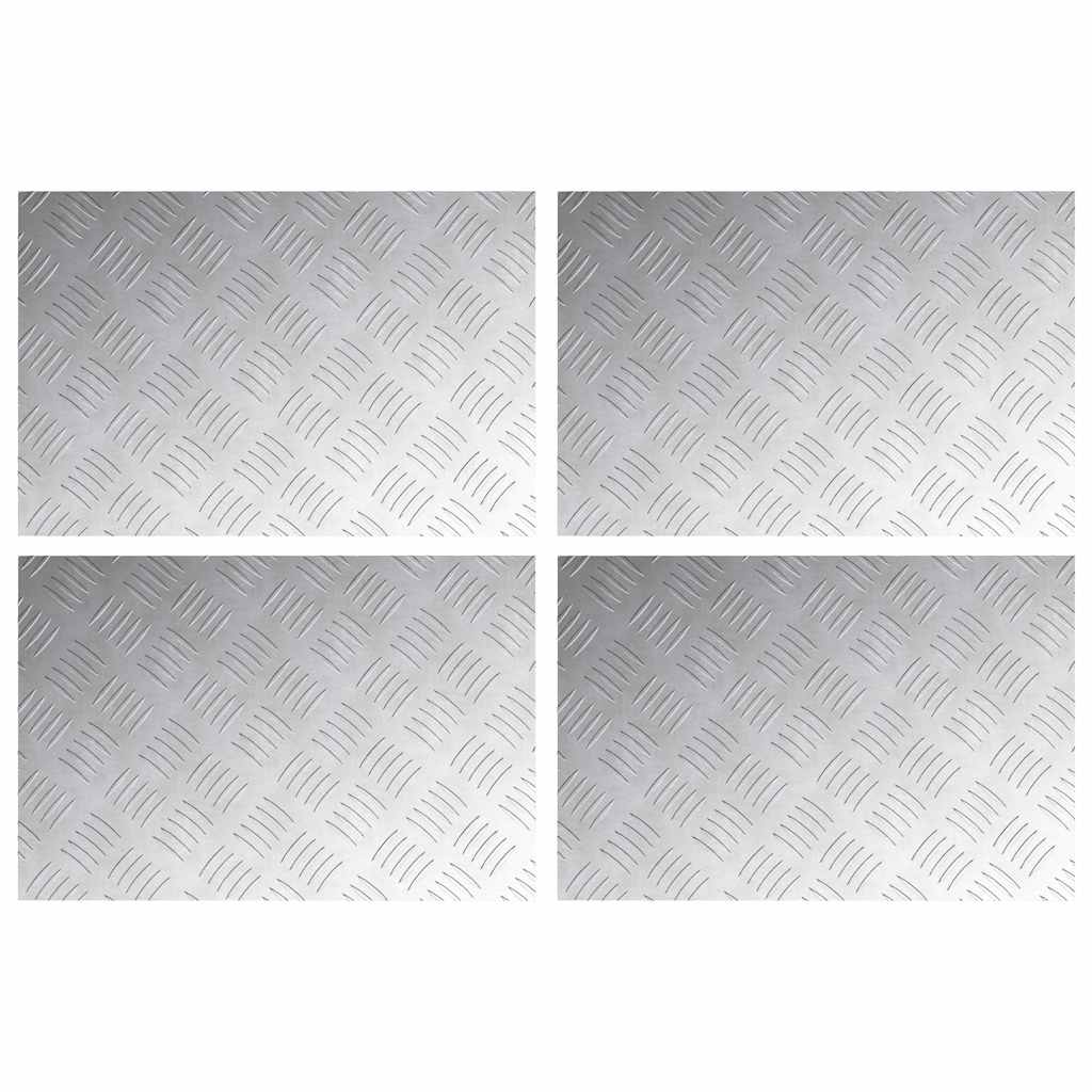 Stair Tread 4 pcs 60 x 40 cm Silver Aluminium Rectangular