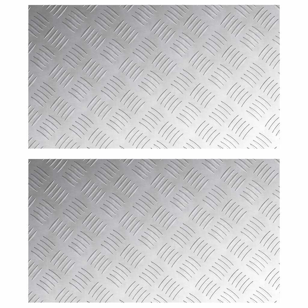 Stair Tread 2 pcs 70 x 40 cm Silver Aluminium Rectangular