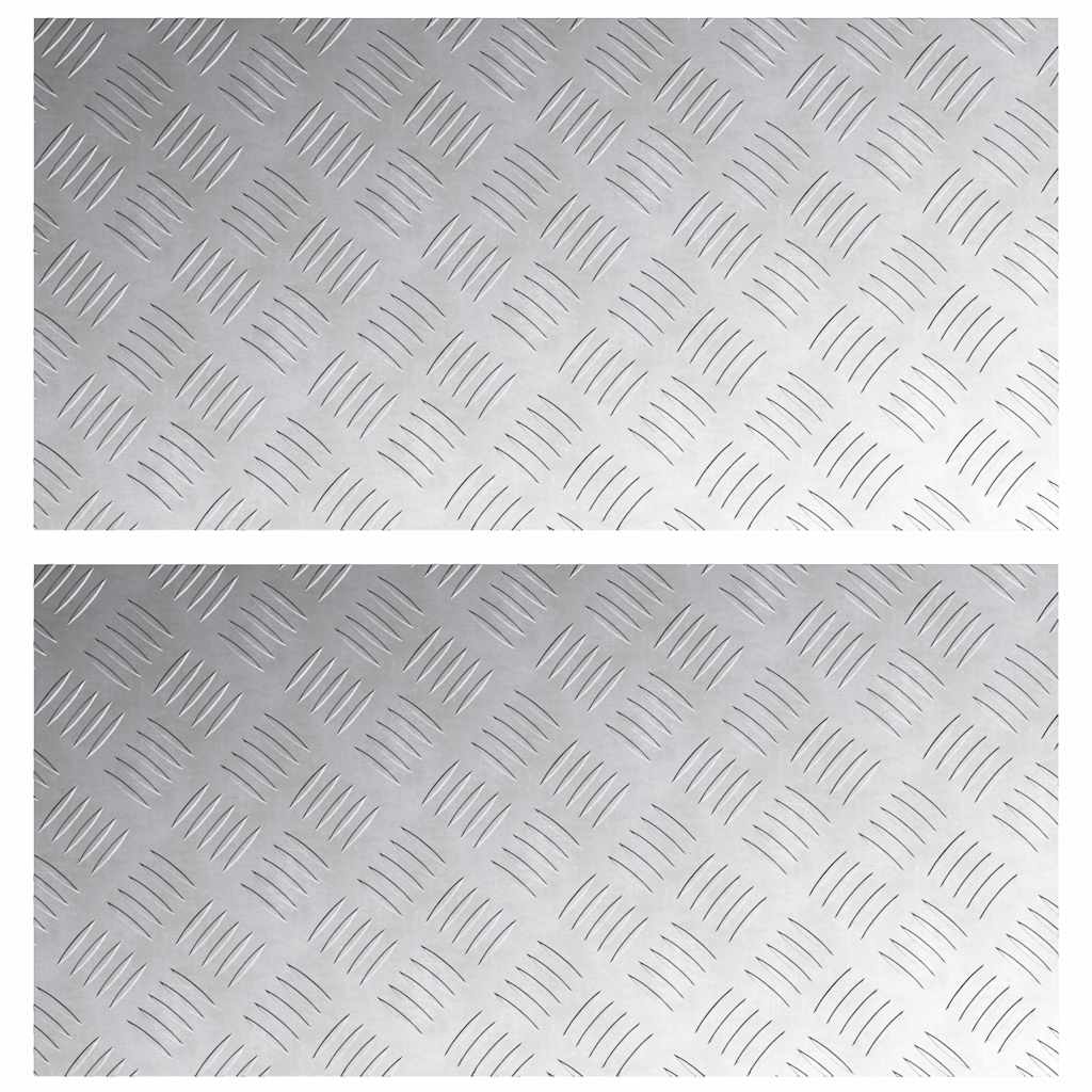 Stair Tread 2 pcs 80 x 40 cm Silver Aluminium Rectangular
