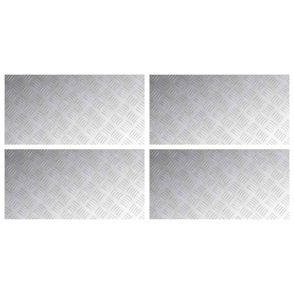 Stair Tread 4 pcs 80 x 40 cm Silver Aluminium Rectangular