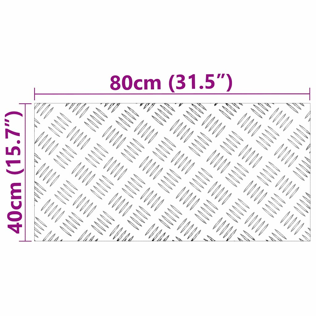 Stair Tread 4 pcs 80 x 40 cm Silver Aluminium Rectangular
