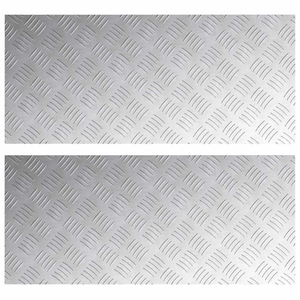 Stair Tread 2 pcs 90 x 40 cm Silver Aluminium Rectangular