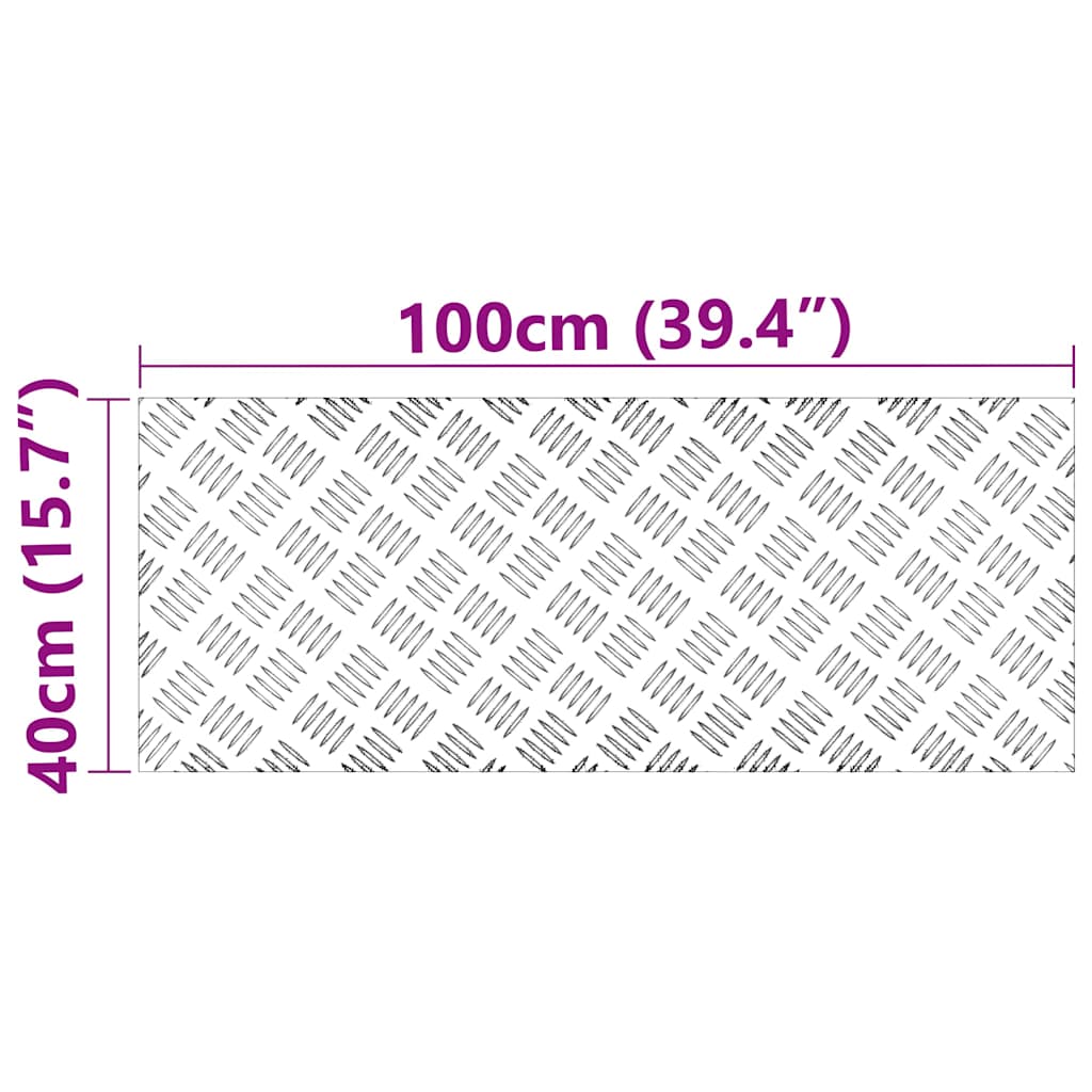 Stair Tread 2 pcs 100 x 40 cm Silver Aluminium Rectangular