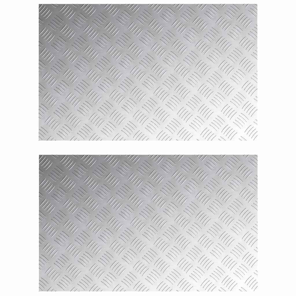 Stair Tread 2 pcs 80 x 50 cm Silver Aluminium Rectangular