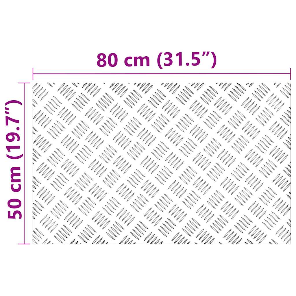 Stair Tread 2 pcs 80 x 50 cm Silver Aluminium Rectangular