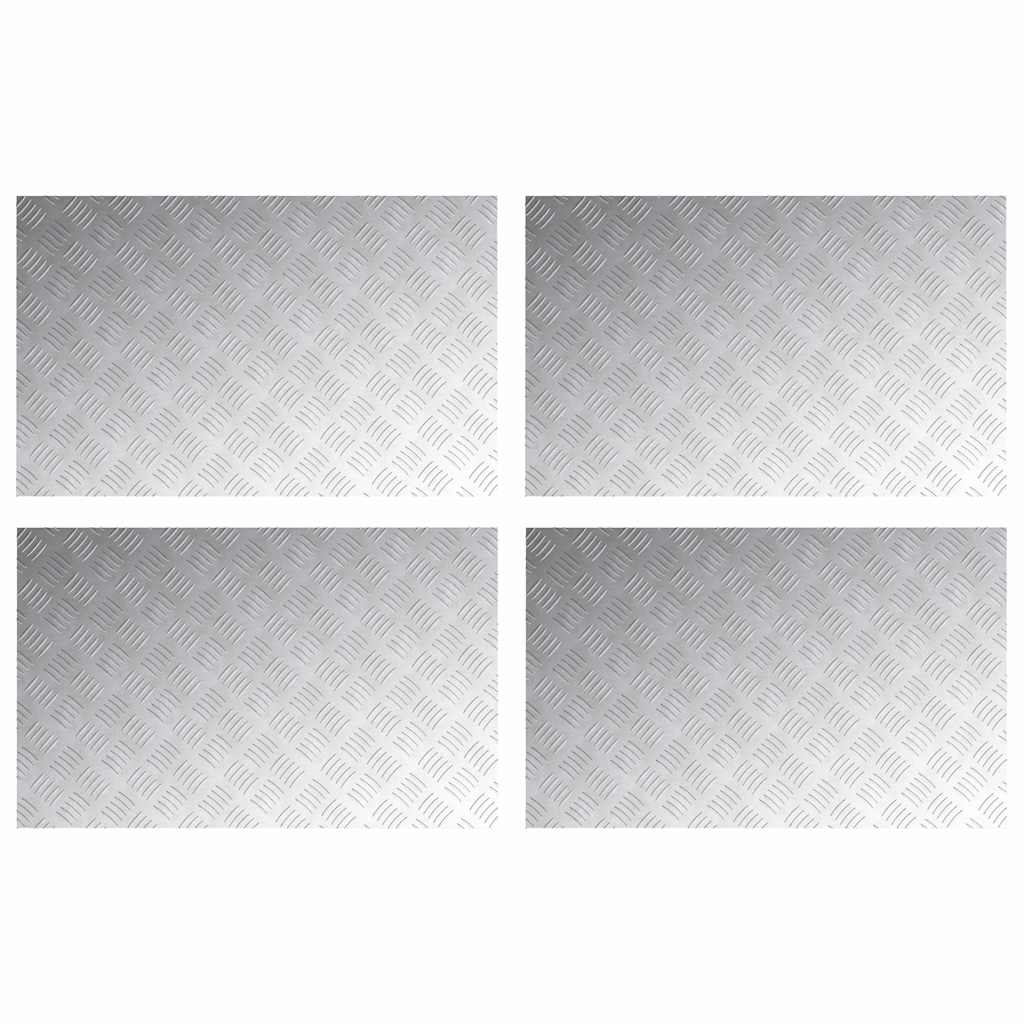 Stair Tread 4 pcs 80 x 50 cm Silver Aluminium Rectangular