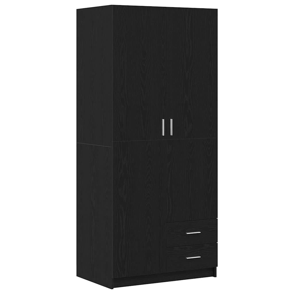 Wardrobe Black Oak 80 x 52 x 180 cm Engineered Wood