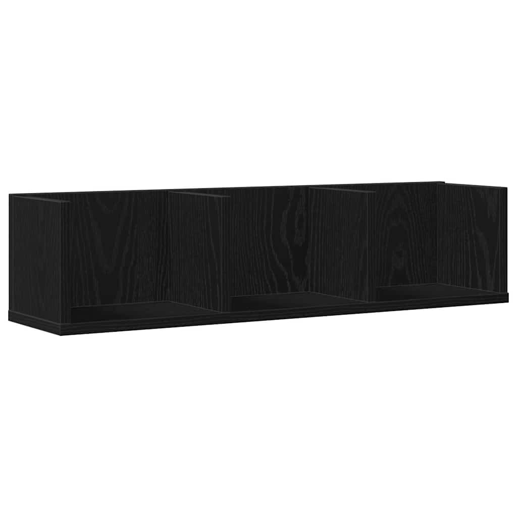 Wall Shelf Wall-Mounted Black Oak 75 x 18 x 18 cm
