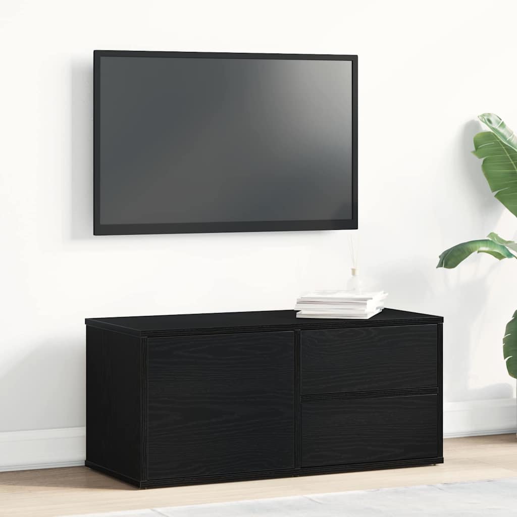 TV Cabinet 80 x 34 x 36 cm Black Oak Engineered Wood