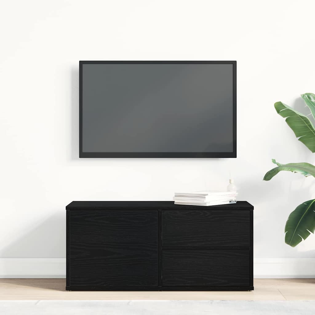 TV Cabinet 80 x 34 x 36 cm Black Oak Engineered Wood
