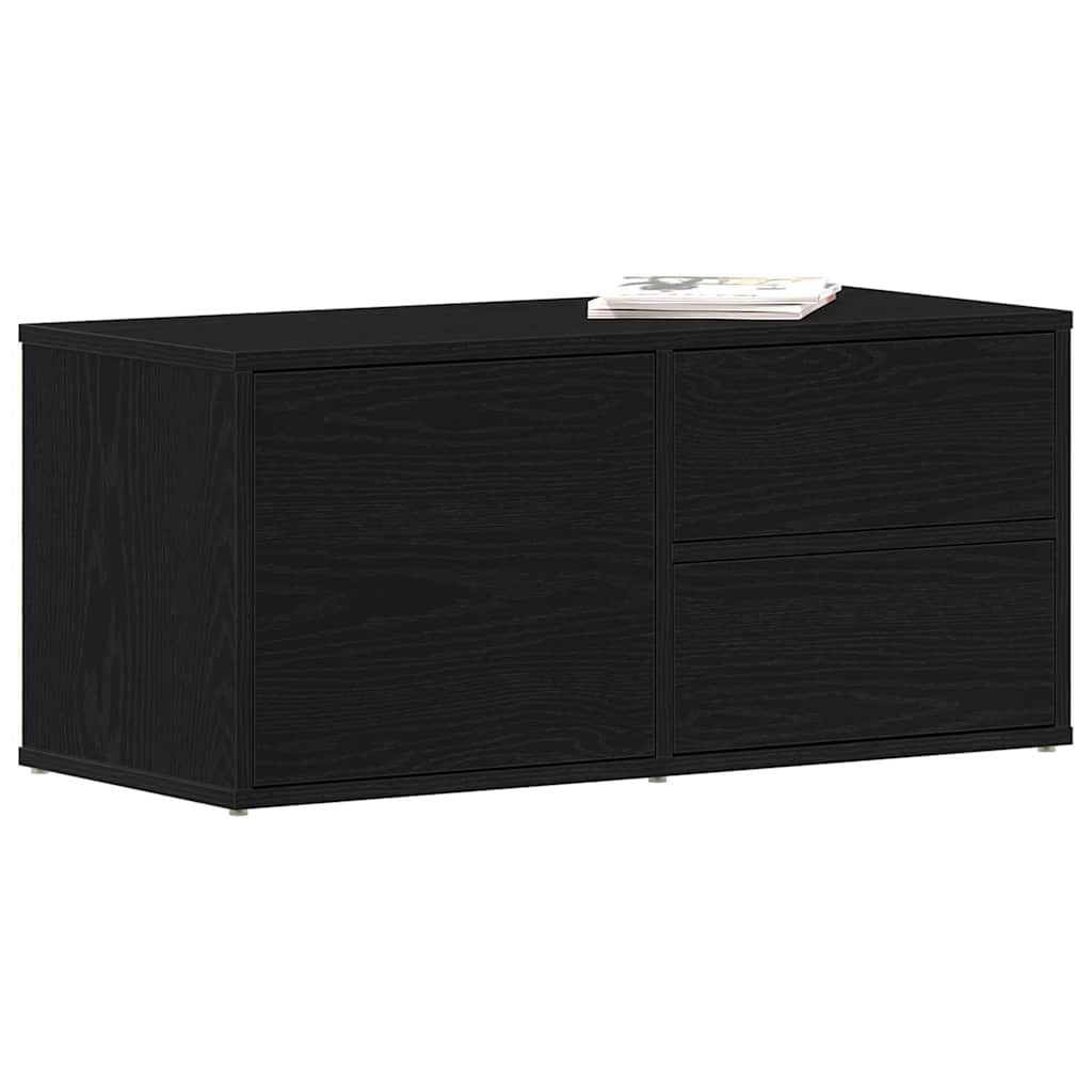 TV Cabinet 80 x 34 x 36 cm Black Oak Engineered Wood