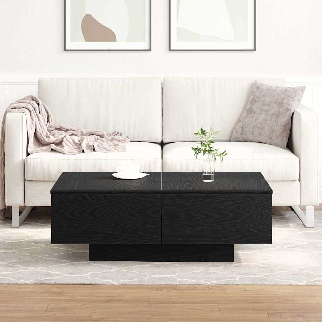 Coffee Table Black Oak 90 x 60 x 31 cm Engineered Wood