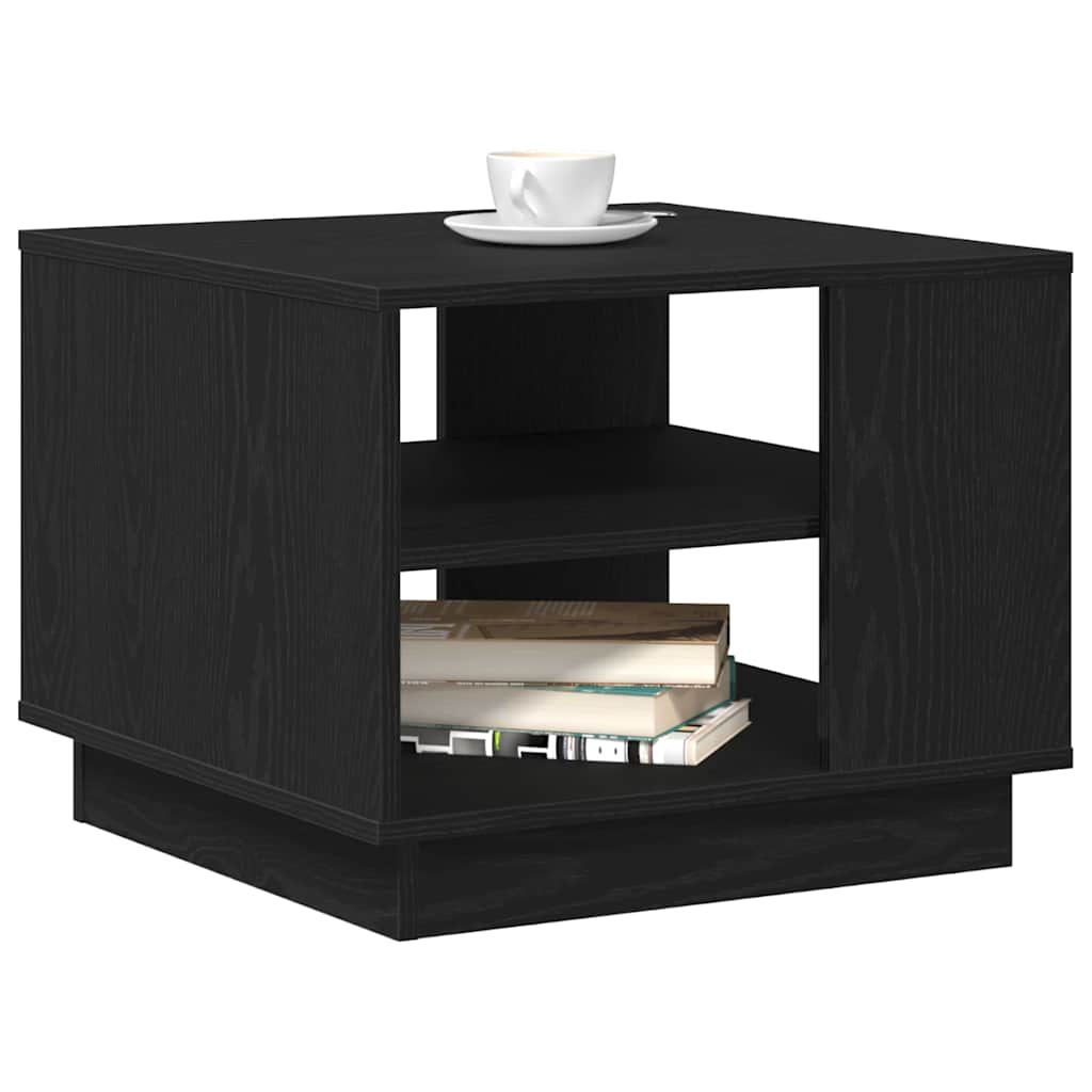 Coffee Table Black Oak 55 x 55 x 42 cm Engineered Wood