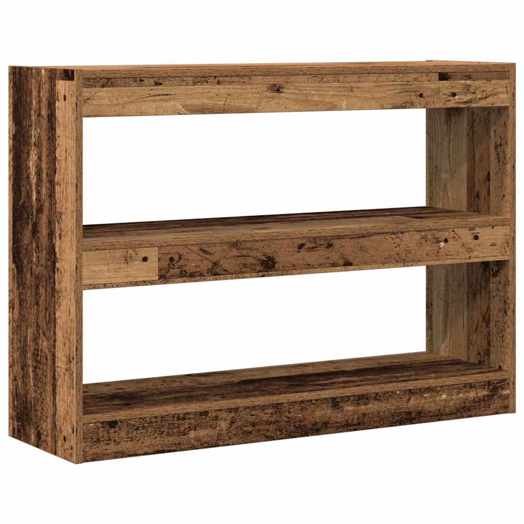 Bookcase 2-Tier 100 x 30 x 72 cm Engineered Wood Old wood