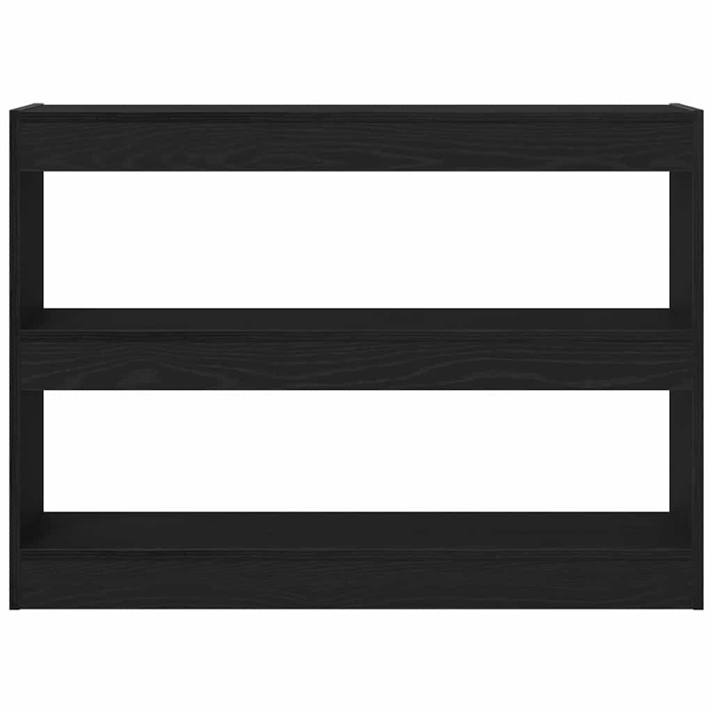 Bookcase 2-Tier 100 x 30 x 72 cm Engineered Wood Black Oak
