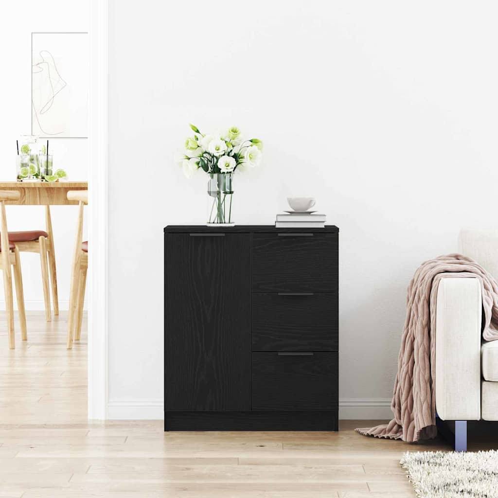 Sideboard Black Oak 60 x 30 x 70 cm Engineered Wood