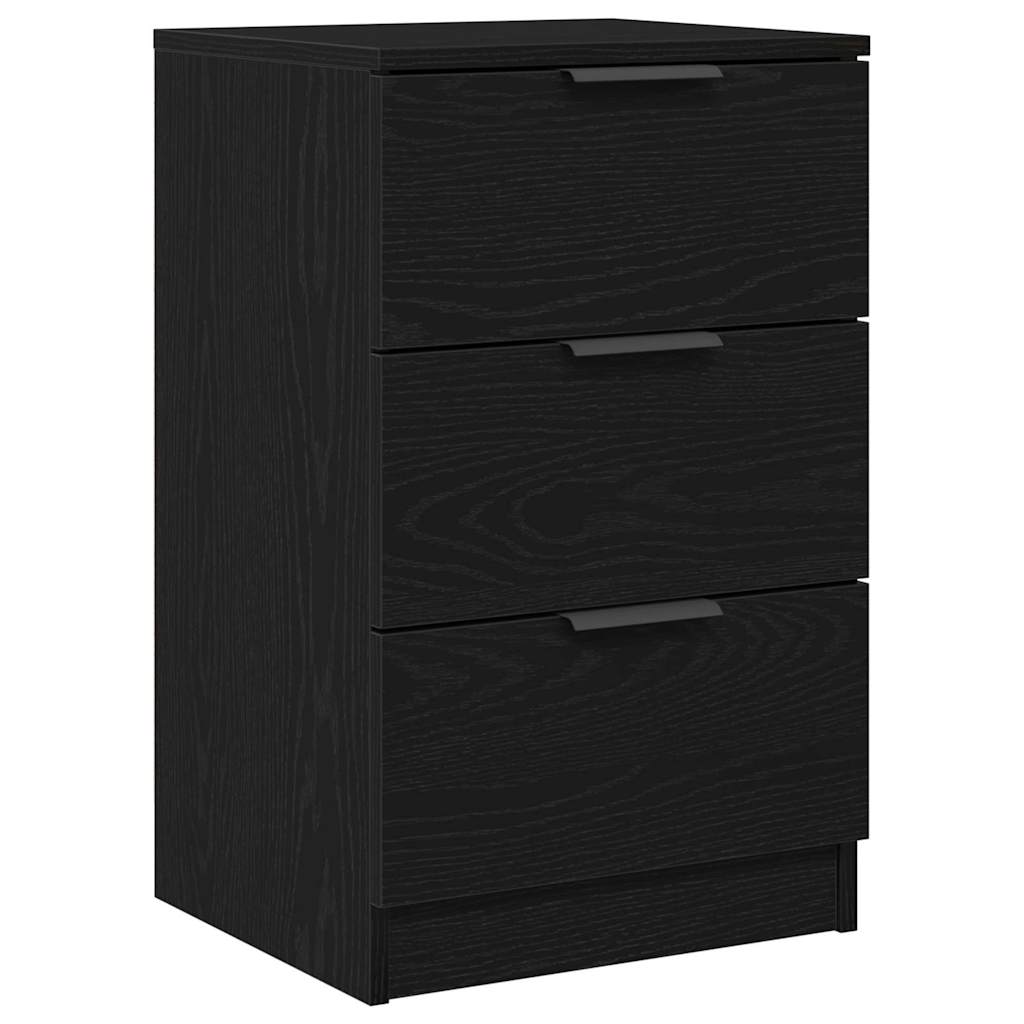 Bedside Cabinet Black Oak 40 x 65 x 65 cm Engineered Wood
