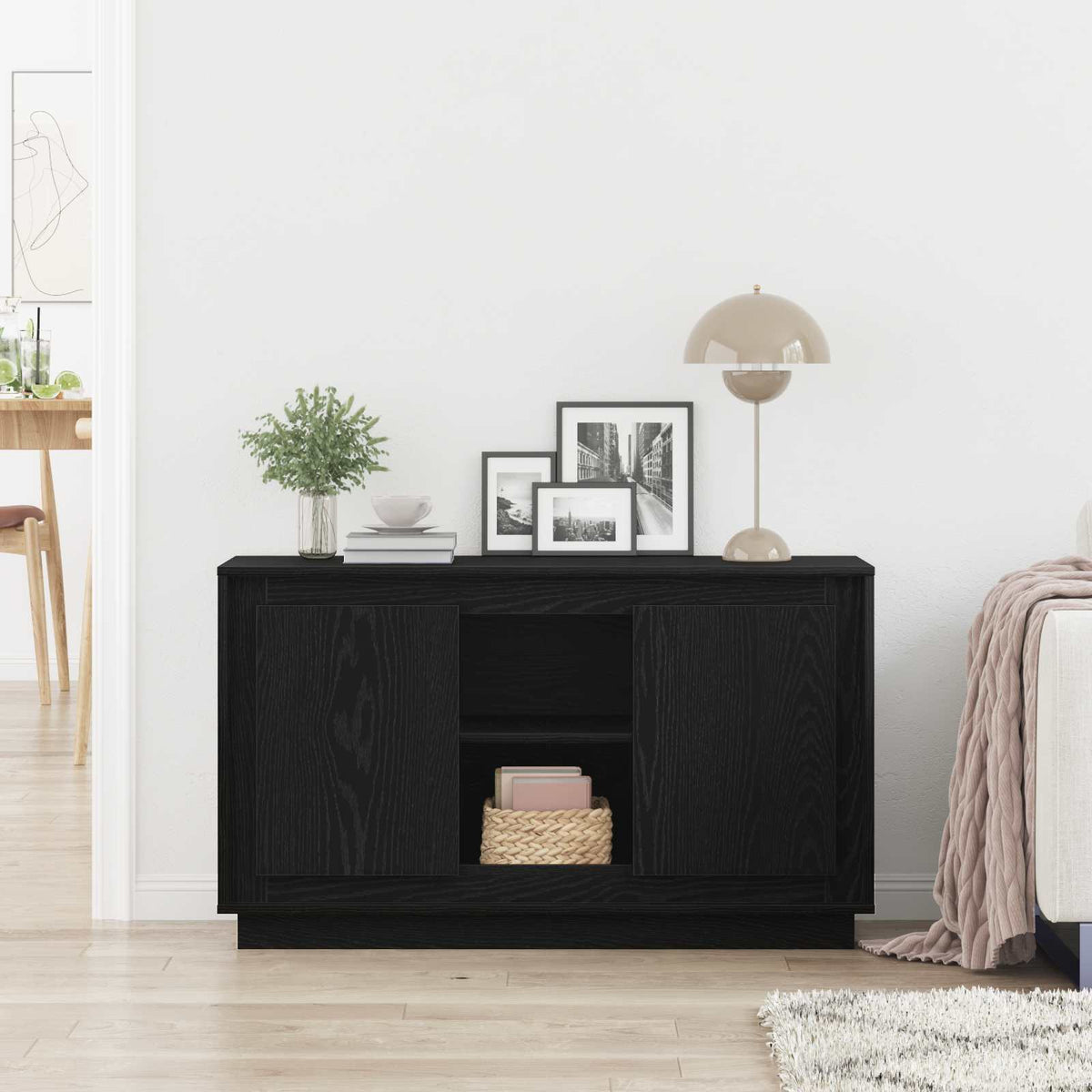 Sideboard Black Oak 102 x 35 x 60 cm Engineered Wood