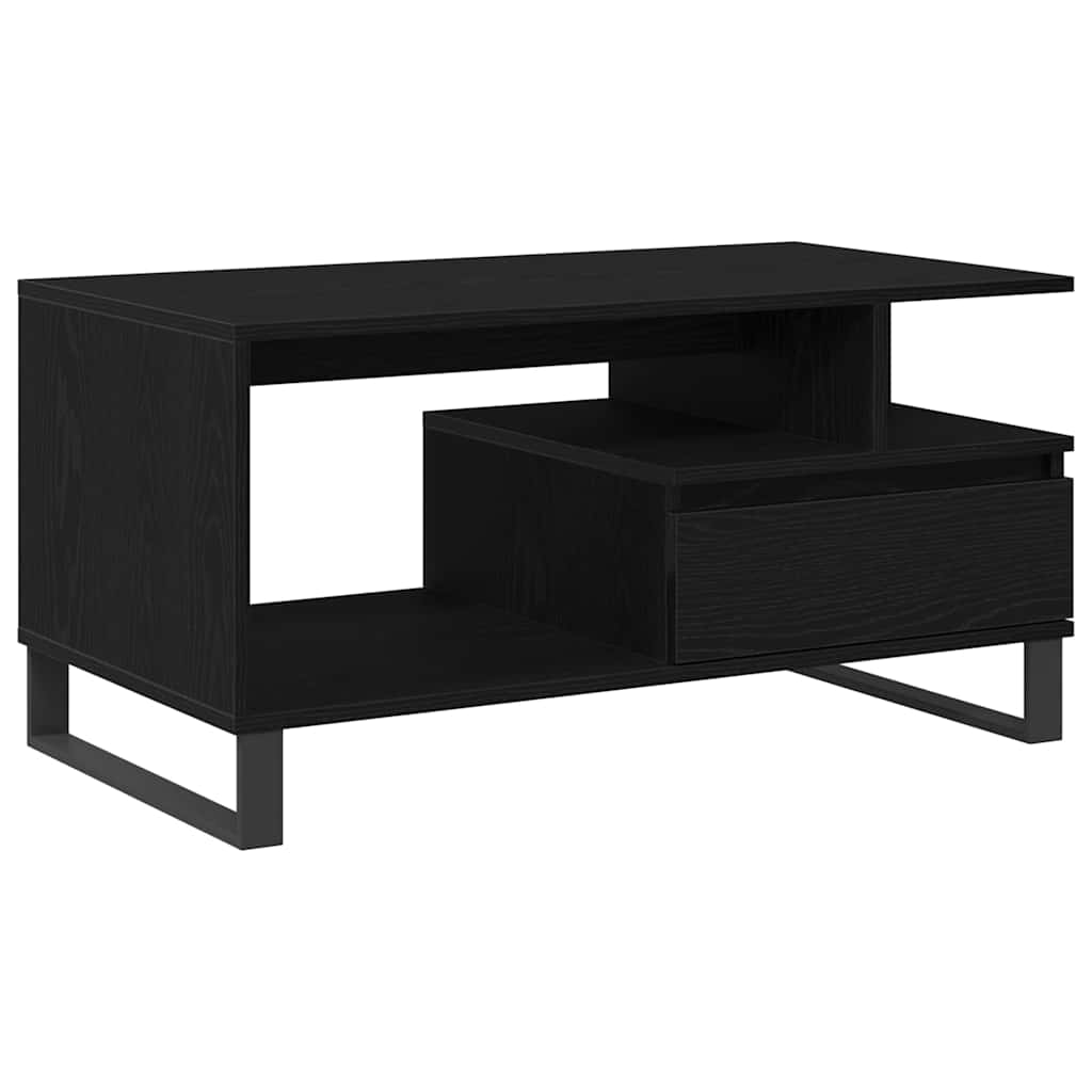 Coffee Table Black Oak 90 x 49 x 45 cm Engineered Wood