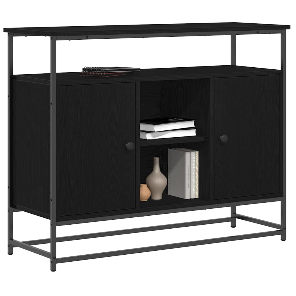 Sideboard Black Oak 100 x 35 x 80 cm Engineered Wood