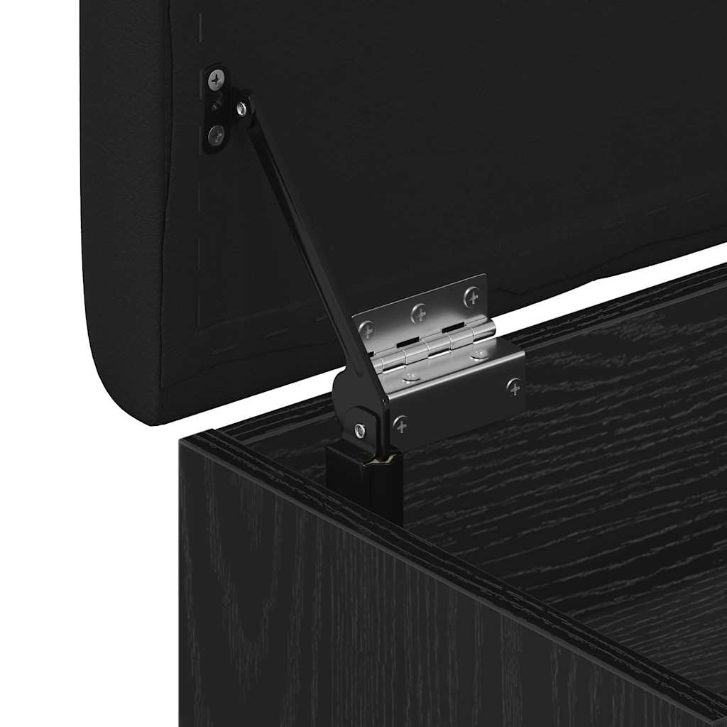 Storage Bench Black Oak 62 x 32 x 50 cm Engineered Wood