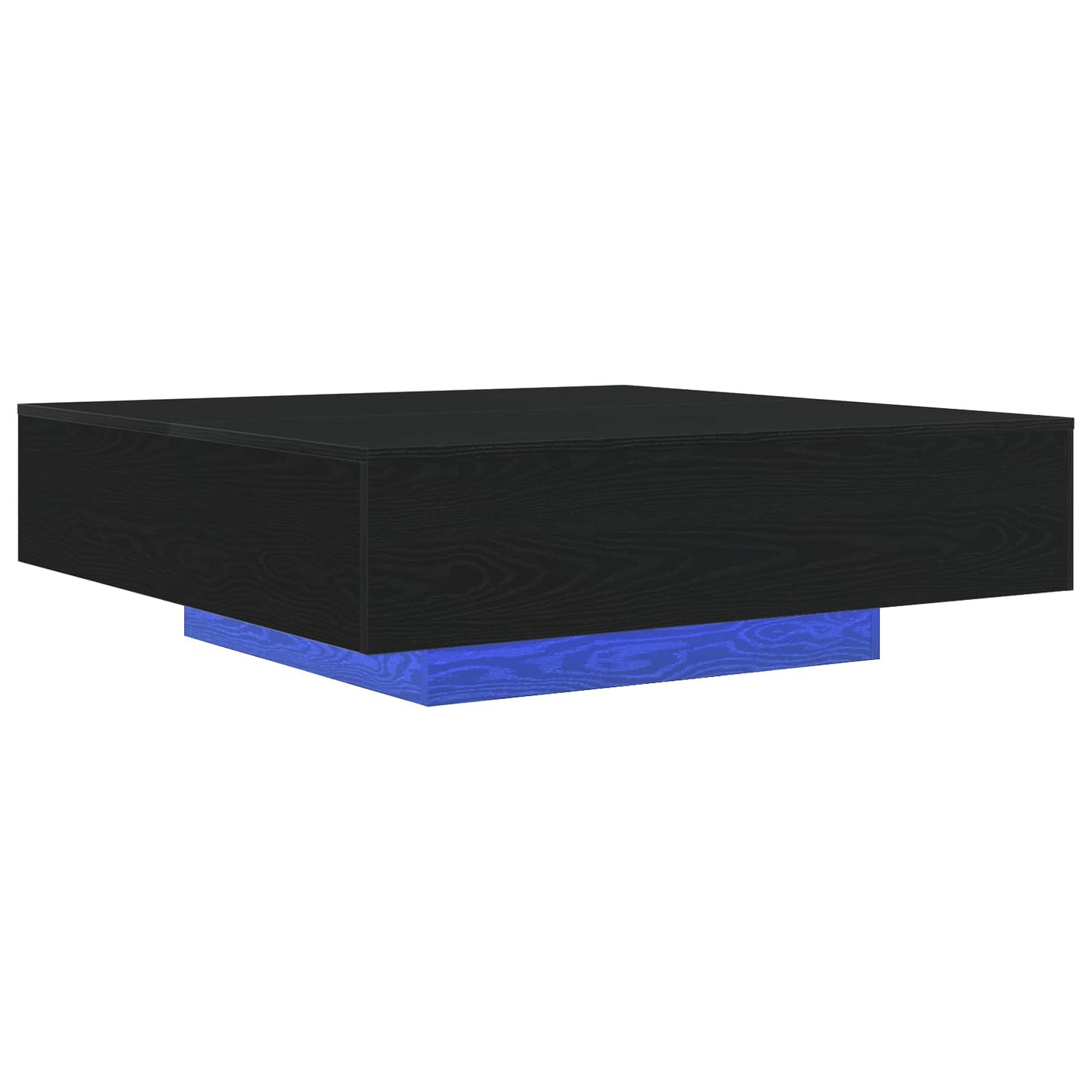 Coffee Table with LED Strip Lights Black Oak 100 x 100 x 31 cm