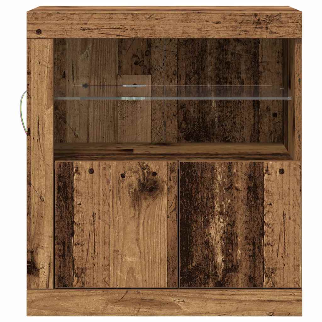 LED Sideboard Brown 60.5 x 37 x 67 cm Engineered Wood