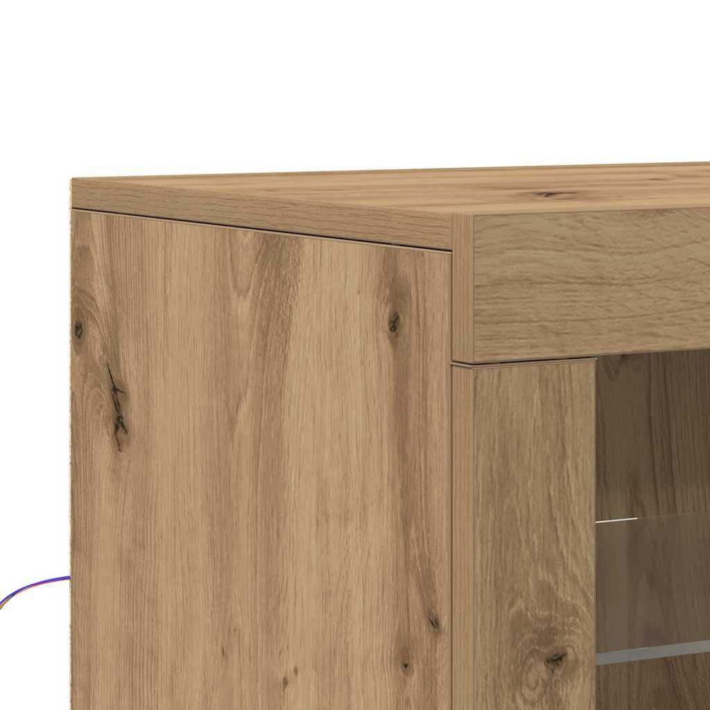 LED Sideboard 41 x 37 x 67 cm Engineered Wood Artisan Oak