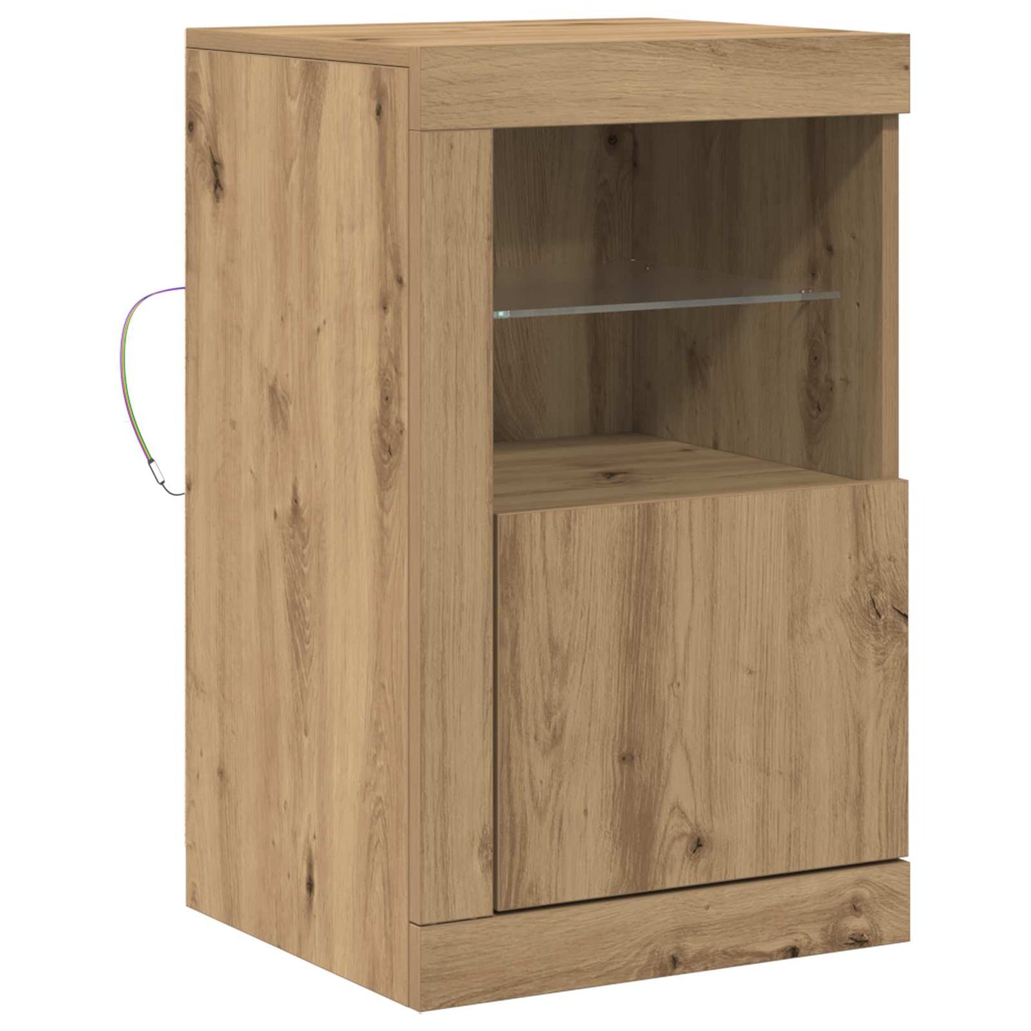 LED Sideboard 41 x 37 x 67 cm Engineered Wood Artisan Oak