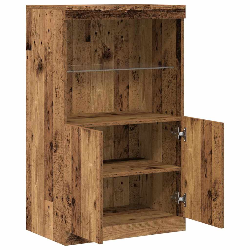 LED Sideboard Brown 60 x 37 x 100 cm Engineered Wood