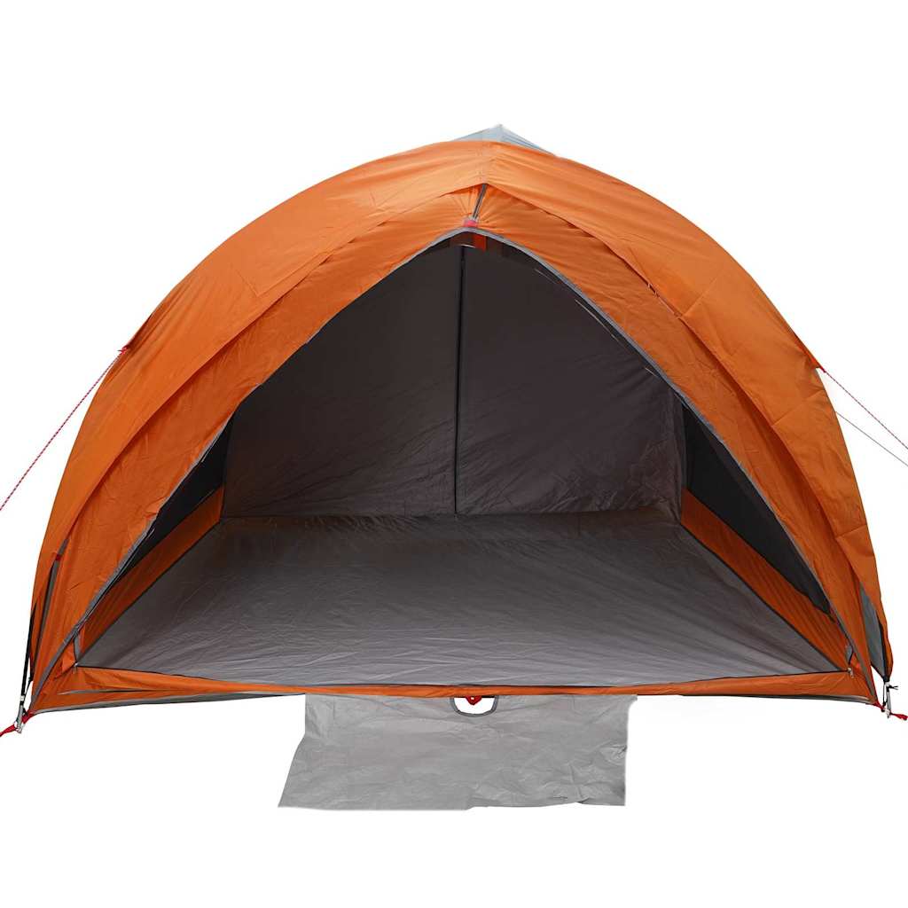 Tunnel tent 6-Person Waterproof Grey and Orange Taffeta
