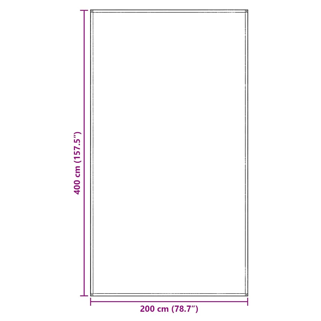Tent Carpet Folding Manual Light Grey 400 x 200 cm Polyethylene