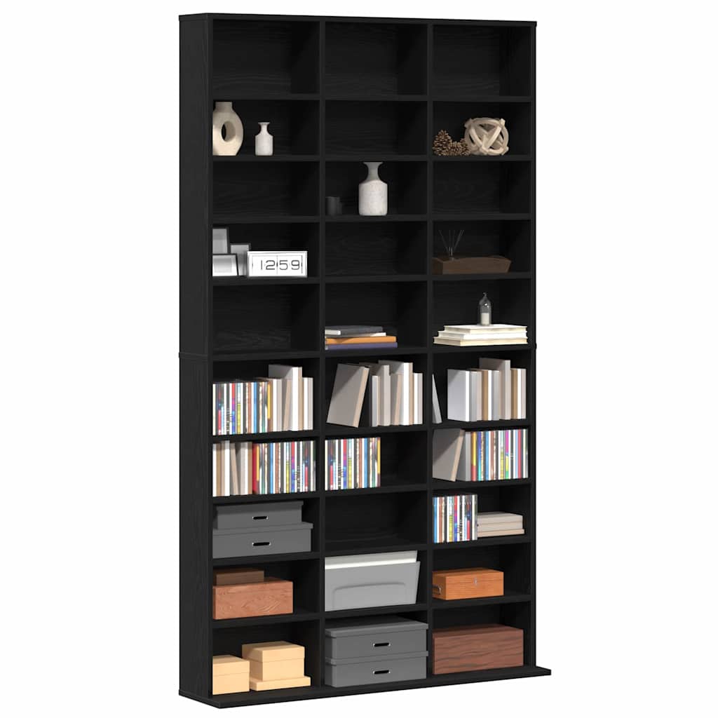 CD Cabinet Black Oak 101 x 23 x 177.5 cm Engineered Wood